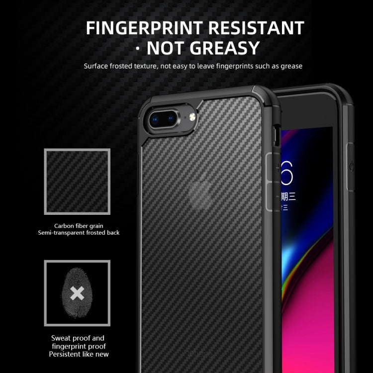 iPAKY Serie Pioneer Funda de TPU + PC con textura de fibra de carbono a prueba de golpes, For iPhone SE 2022 / SE 2020 / 8 / 7, For iPhone 8 Plus / 7 Plus, For iPhone 11, For iPhone 11 Pro, For iPhone 11 Pro Max, For iPhone 12 mini, For iPhone 12 / 12 ...