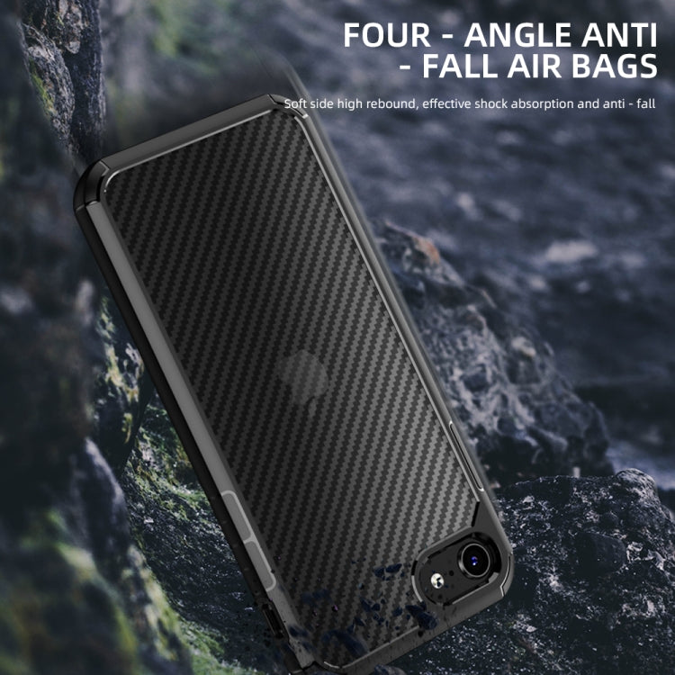 iPAKY Serie Pioneer Funda de TPU + PC con textura de fibra de carbono a prueba de golpes, For iPhone SE 2022 / SE 2020 / 8 / 7, For iPhone 8 Plus / 7 Plus, For iPhone 11, For iPhone 11 Pro, For iPhone 11 Pro Max, For iPhone 12 mini, For iPhone 12 / 12 ...