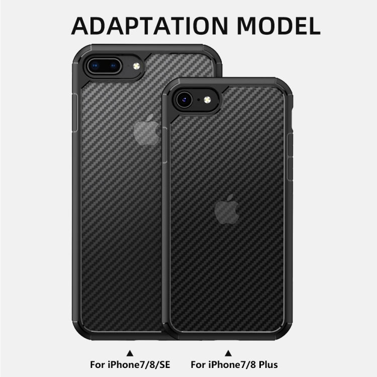 iPAKY Serie Pioneer Funda de TPU + PC con textura de fibra de carbono a prueba de golpes, For iPhone SE 2022 / SE 2020 / 8 / 7, For iPhone 8 Plus / 7 Plus, For iPhone 11, For iPhone 11 Pro, For iPhone 11 Pro Max, For iPhone 12 mini, For iPhone 12 / 12 ...