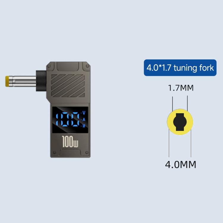 Adaptador de pantalla digital para carga de computadora de 100 W, Type-C to DC4.0x1.7mm, Type-C to DC4.0x1.35mm, Type-C to DC4.0x1.7mm Center Groove, Type-C to DC3.0 x 1.1mm, Type-C to DC5.5x2.1mm, Type-C to DC6.0x0.6mm, Type-C to DC5.5x2.5mm          ...