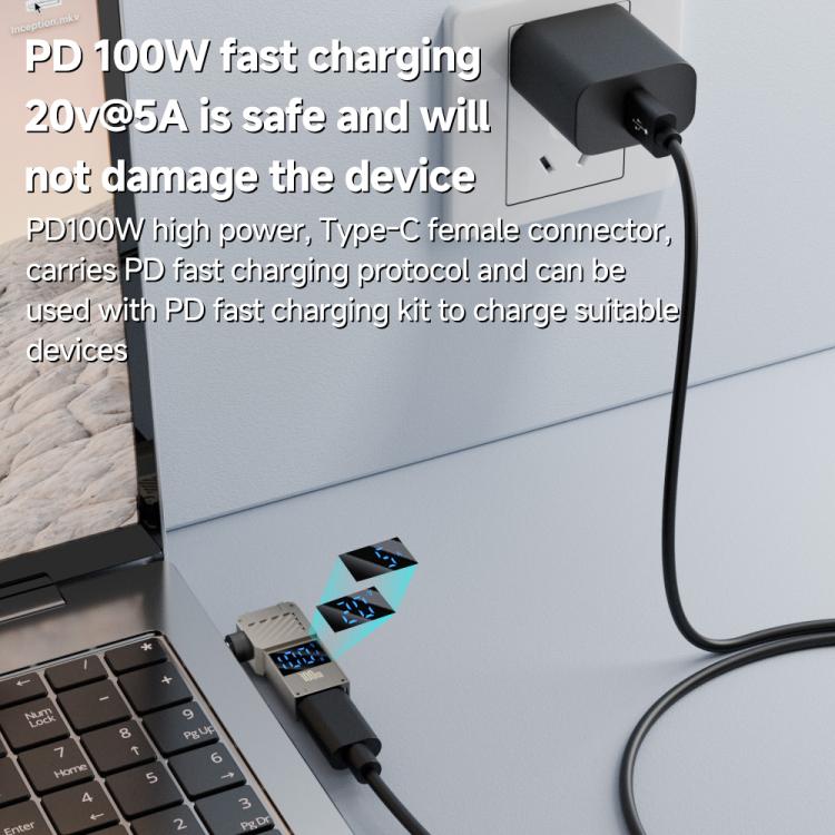 Adaptador de pantalla digital para carga de computadora de 100 W, Type-C to DC4.0x1.7mm, Type-C to DC4.0x1.35mm, Type-C to DC4.0x1.7mm Center Groove, Type-C to DC3.0 x 1.1mm, Type-C to DC5.5x2.1mm, Type-C to DC6.0x0.6mm, Type-C to DC5.5x2.5mm          ...