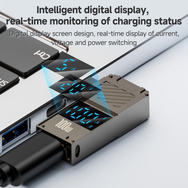 Adaptador de pantalla digital para carga de computadora de 100 W, Type-C to DC4.0x1.7mm, Type-C to DC4.0x1.35mm, Type-C to DC4.0x1.7mm Center Groove, Type-C to DC3.0 x 1.1mm, Type-C to DC5.5x2.1mm, Type-C to DC6.0x0.6mm, Type-C to DC5.5x2.5mm          ...