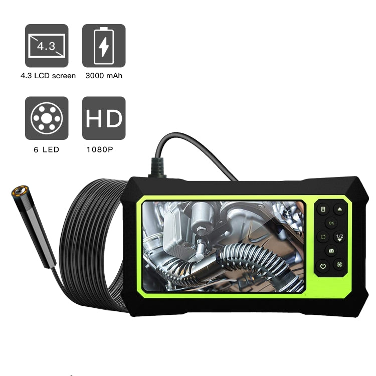 8mm 1080P IP68 Impermeable Pantalla de 4.3 pulgadas Cámara dual Endoscopio digital, 5m, 2m