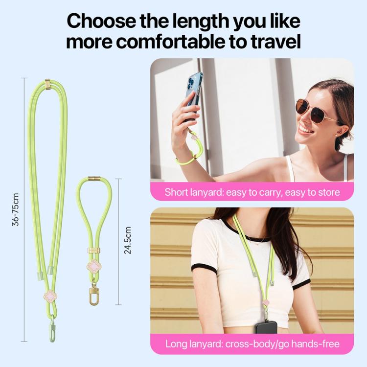 Cordón para teléfono corto ajustable con diseño de begonia de la serie Garden de DUX DUCIS