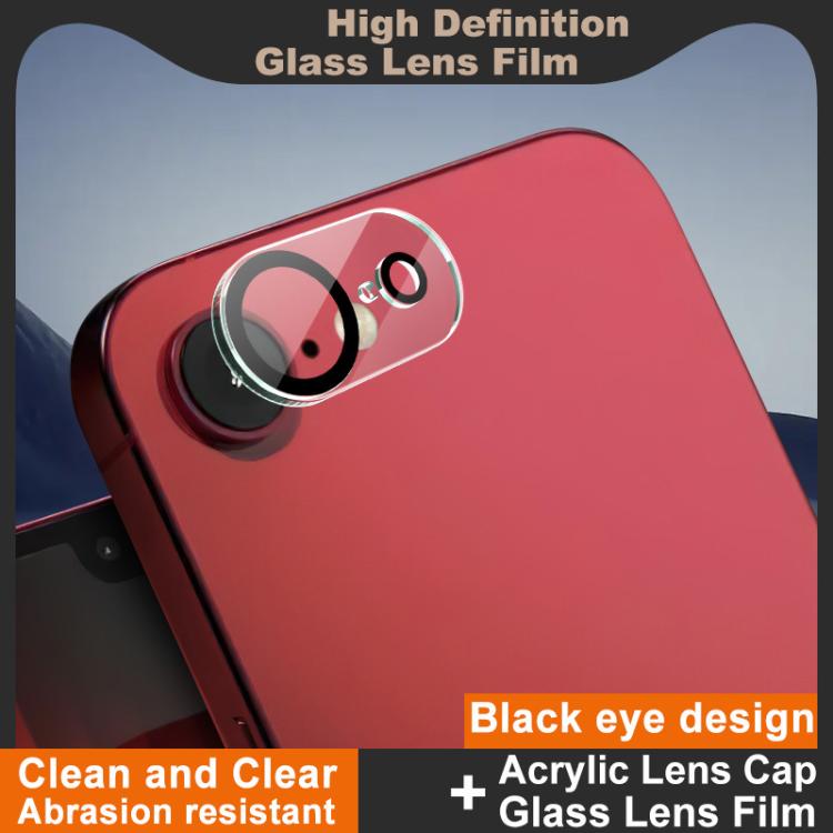 Película de lente de cristal para cámara trasera integrada de alta definición IMAK, diseño de ojo negro, For iPhone 16e / 17e, For iPhone 17 Pro Max, For iPhone 17 Pro, For iPhone 17, For iPhone Air