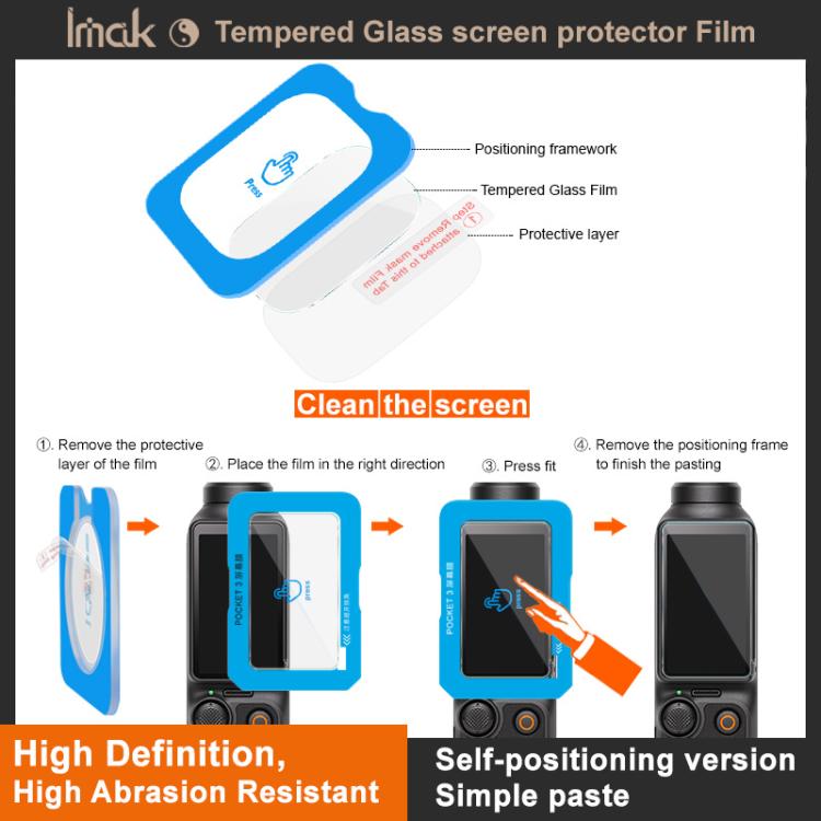 Película de vidrio templado imak para reloj, versión autoposicionable, For DJI Osmo Nano, For DJI Osmo 360, For DJI Osmo Pocket 3