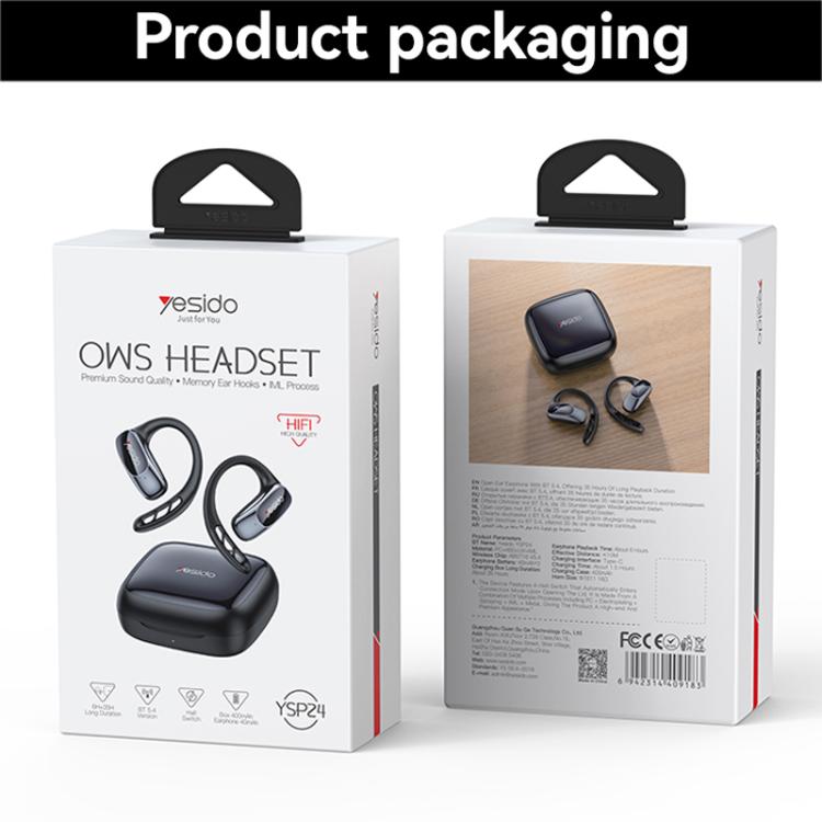 Auriculares Bluetooth Yesido YSP24 con gancho para la oreja abierto OWS, YSP24