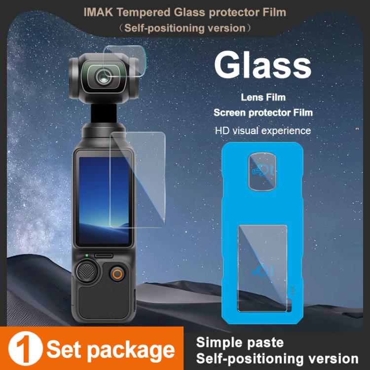 Película de vidrio templado imak con película para lente de cámara, versión autoposicionable, For DJI Osmo Pocket 4, For DJI Osmo Action 6, For DJI Osmo Action 5 Pro, For DJI Osmo Pocket 3, For DJI Osmo Action 4