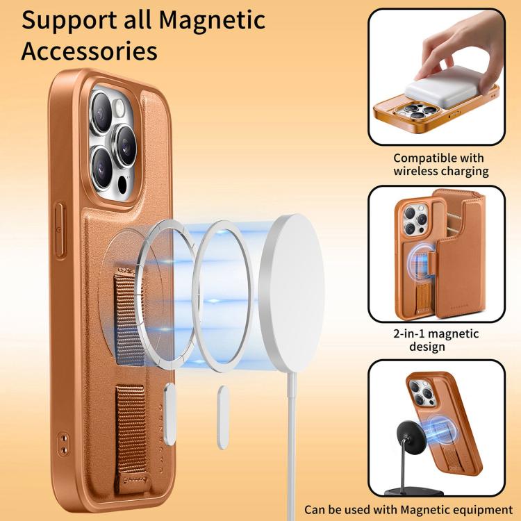 Funda para teléfono CaseNeo con correa de agarre para dedos y MagSafe, de cuero., For iPhone 13 Pro Max, For iPhone 13 Pro, For iPhone 12 / 12 Pro, For iPhone 12 Pro Max