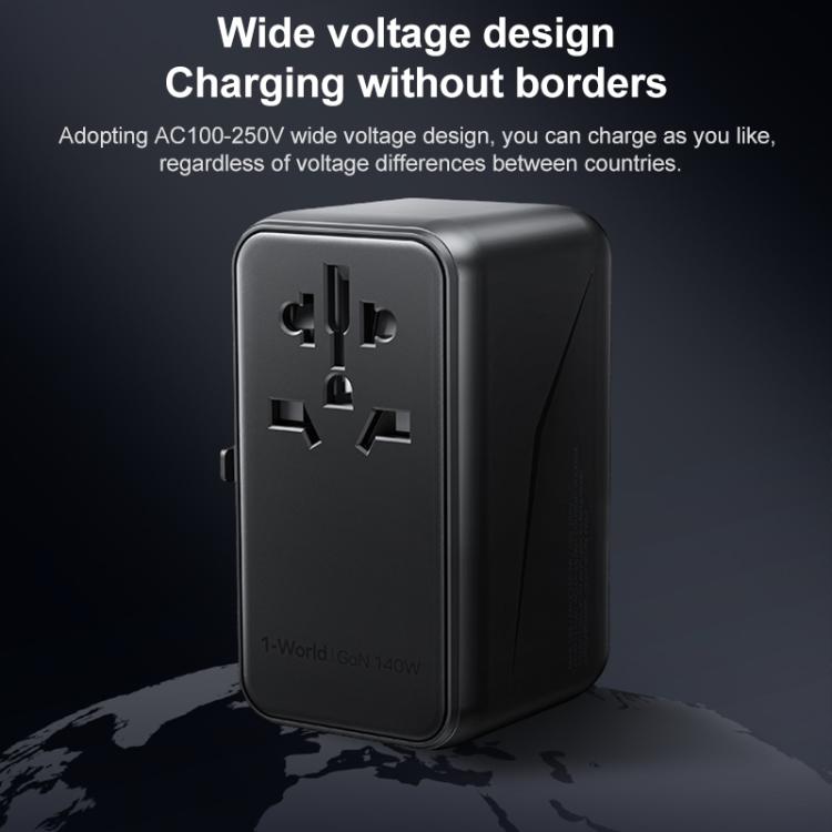 Enchufe de carga rápida global MOMAX UA16 1-World PD140W GaN para viajes., UA16