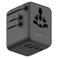 Enchufe de carga rápida global para viajes MOMAX UA22 1-World2 de 70 W con doble alimentación de CA y tecnología Mini GaN., UA22(Black), UA22(Desert Gold)