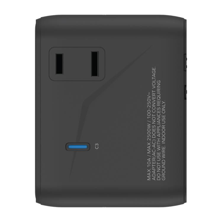 Enchufe de carga rápida global para viajes MOMAX UA22 1-World2 de 70 W con doble alimentación de CA y tecnología Mini GaN., UA22(Black), UA22(Desert Gold)