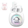 Auriculares inalámbricos ONIKUMA T302 RGB con diseño de muñeca única y adorable, con Bluetooth 5.4., White, Pink