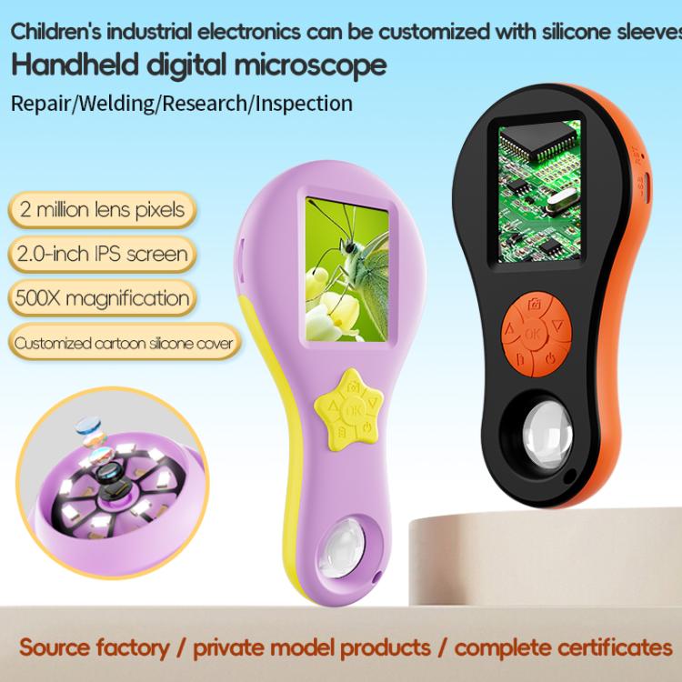 Microscopio digital portátil para niños con pantalla IPS de 2 pulgadas y aumento de 500X., T56, T57