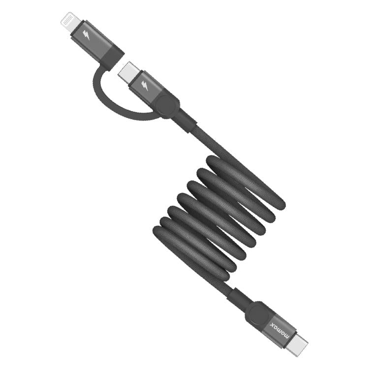 Cable de datos magnético Momax Mag.Link Duo de 60 W USB-C / Tipo-C a USB-C / Tipo-C / 8 pines, DC58 1m, DL58 60W 1m