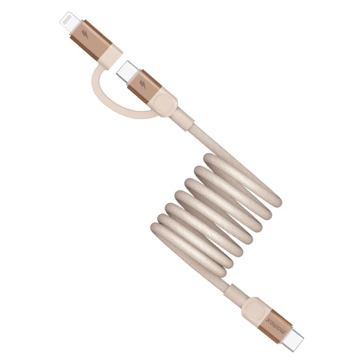 Cable de datos magnético Momax Mag.Link Duo de 60 W USB-C / Tipo-C a USB-C / Tipo-C / 8 pines, DC58 1m, DL58 60W 1m