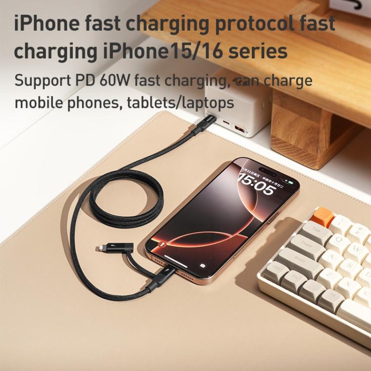 Cable de datos magnético Momax Mag.Link Duo de 60 W USB-C / Tipo-C a USB-C / Tipo-C / 8 pines, DC58 1m, DL58 60W 1m