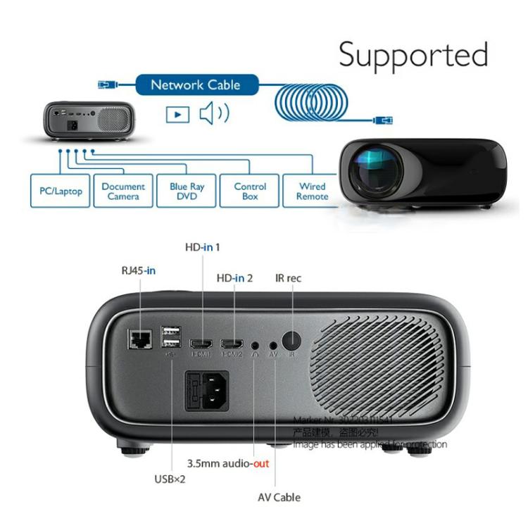 Proyector inteligente AUN AKEY9S 1080P 1000ANSI con enfoque automático, Wi-Fi y pantalla táctil., US Plug, UK Plug, AU Plug, EU Plug