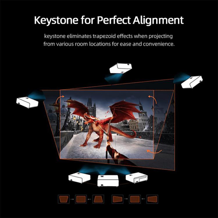 Proyector inteligente AUN AKEY9S 1080P 1000ANSI con enfoque automático, Wi-Fi y pantalla táctil., US Plug, UK Plug, AU Plug, EU Plug