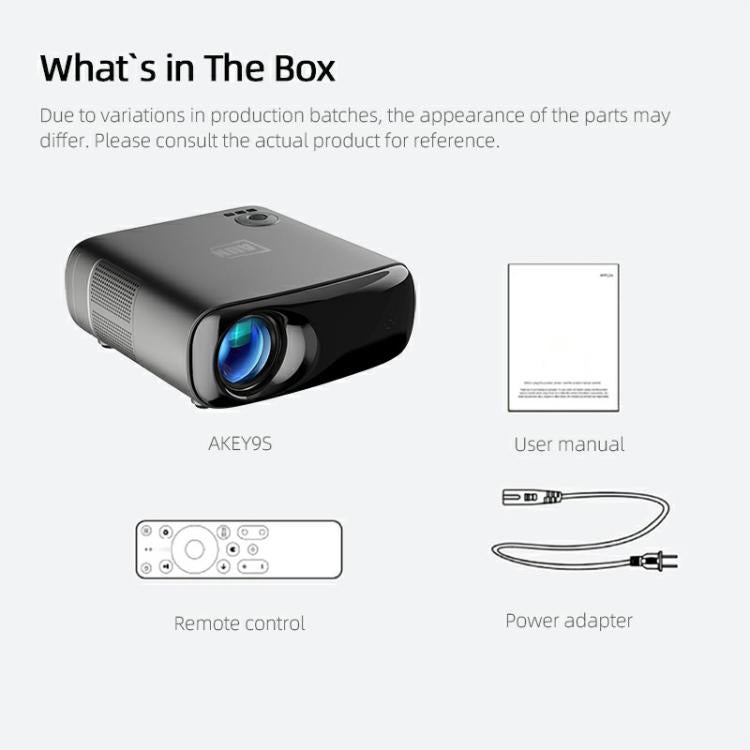 Proyector inteligente AUN AKEY9S 1080P 1000ANSI con enfoque automático, Wi-Fi y pantalla táctil., US Plug, UK Plug, AU Plug, EU Plug