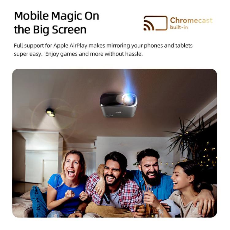 Proyector inteligente AUN AKEY9S 1080P 1000ANSI con enfoque automático, Wi-Fi y pantalla táctil., US Plug, UK Plug, AU Plug, EU Plug