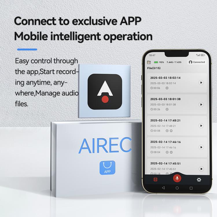 Lápiz grabador de voz inteligente con IA JNN Q90A compatible con control por aplicación, 8GB, 16GB, 32GB, 64GB, 128GB