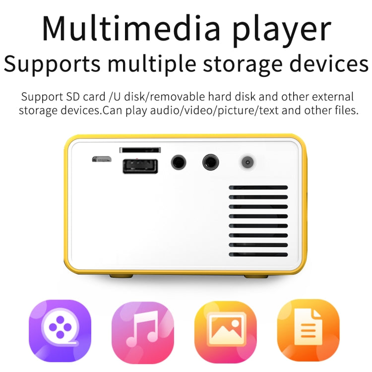 T300 25ANSI LED Proyector de juegos multimedia portátil para el hogar, US Plug
