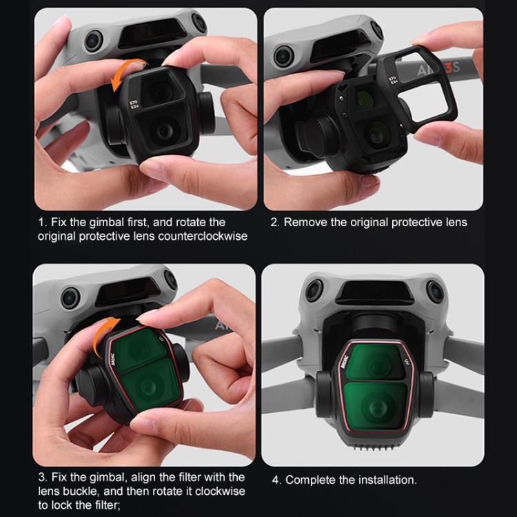 Filtro para lente de cámara BRDRC para DJI Air 3S, UV, CPL, ND8, ND16, ND32, ND64, NIGHT, 3 in 1 CPL UV ND16, 4 in 1 CPL ND16-64, 6 in 1 ND8-64 UV CPL