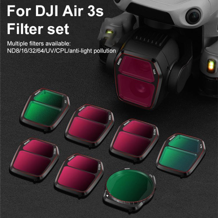 Filtro para lente de cámara BRDRC para DJI Air 3S, UV, CPL, ND8, ND16, ND32, ND64, NIGHT, 3 in 1 CPL UV ND16, 4 in 1 CPL ND16-64, 6 in 1 ND8-64 UV CPL