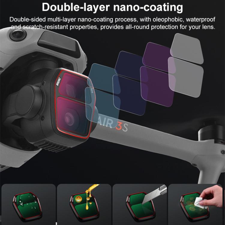 Filtro para lente de cámara BRDRC para DJI Air 3S, UV, CPL, ND8, ND16, ND32, ND64, NIGHT, 3 in 1 CPL UV ND16, 4 in 1 CPL ND16-64, 6 in 1 ND8-64 UV CPL