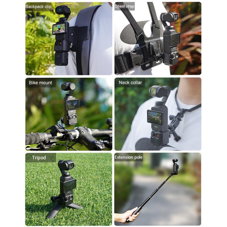 Base adaptadora de marco de protección BRDRC para DJI OSMO Pocket 3, Frame, Frame + Backpack Clip, Frame + Clip + Chest Strap, Frame + Head Strap, Frame + Chest Strap
