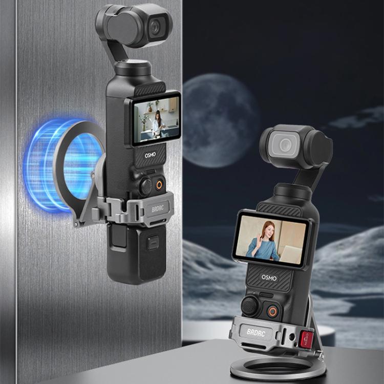 Soporte para teleprompter de teléfono inteligente BRDRC Abrazadera de escritorio Montaje de extensión de zapata fría, Dark Grey