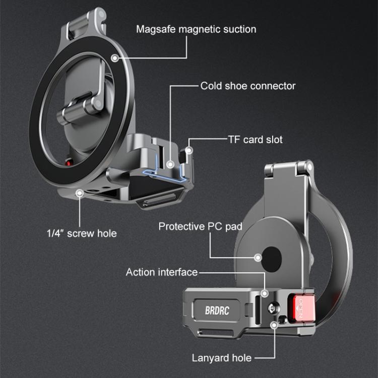 Soporte para teleprompter de teléfono inteligente BRDRC Abrazadera de escritorio Montaje de extensión de zapata fría, Dark Grey