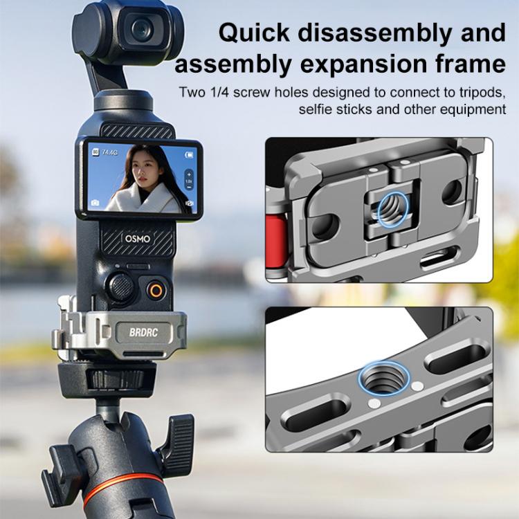Soporte de extensión de zapata fría multifunción de montaje rápido BRDRC, For DJI Osmo Pocket 3