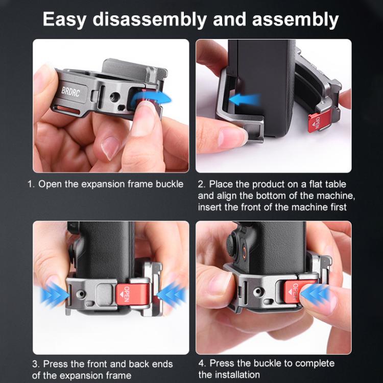 Soporte de extensión de zapata fría multifunción de montaje rápido BRDRC, For DJI Osmo Pocket 3