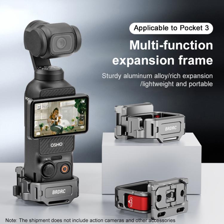Soporte de extensión de zapata fría multifunción de montaje rápido BRDRC, For DJI Osmo Pocket 3