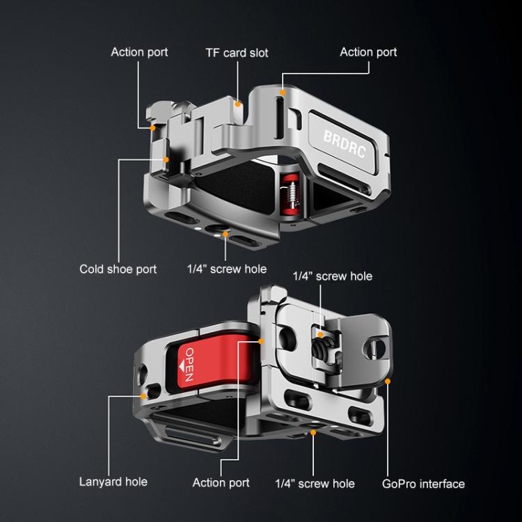 Soporte de extensión de zapata fría multifunción de montaje rápido BRDRC, For DJI Osmo Pocket 3