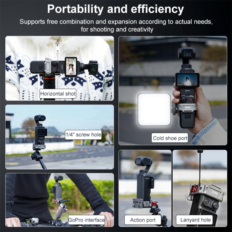 Soporte de extensión de zapata fría multifunción de montaje rápido BRDRC, For DJI Osmo Pocket 3