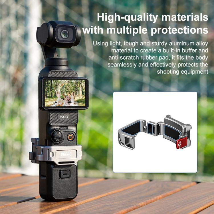 Soporte de extensión de zapata fría multifunción de montaje rápido BRDRC, For DJI Osmo Pocket 3