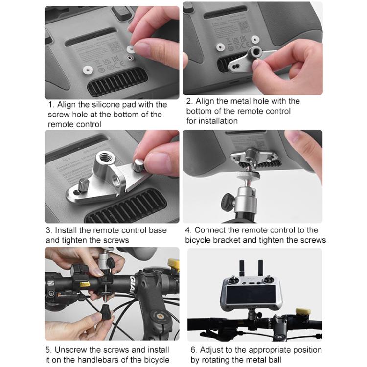 Adaptador de control remoto para drones BRDRC con base y soporte para bicicleta, For DJI RC / RC 2