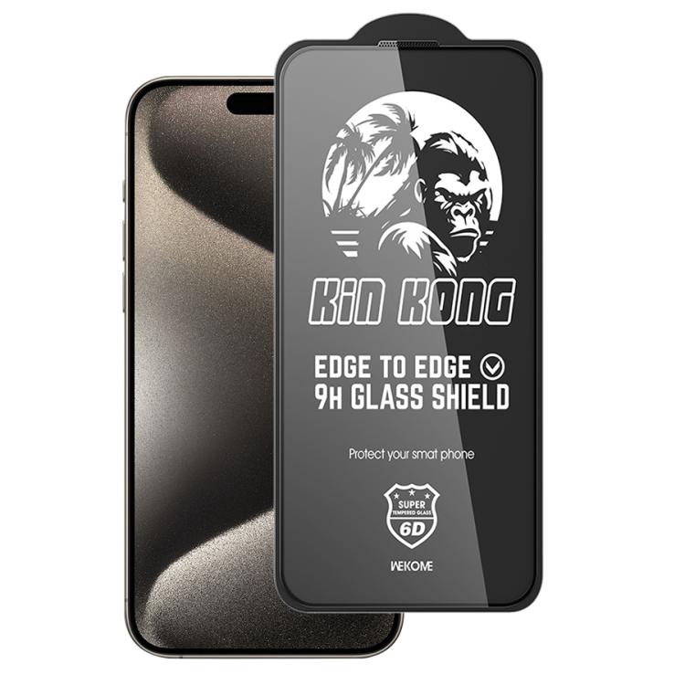 Película de vidrio templado curva HD Kinkong 6D de la serie Jungle WK WTP-096, For iPhone 16 Pro Max, For iPhone 16 Pro, For iPhone 16 Plus / 15 Plus, For iPhone 16 / 15, For iPhone 15 Pro Max, For iPhone 15 Pro