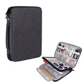 SM01 Multi-función a prueba de agua Cable de datos de doble capa Auricular U Disco Accesorios digitales Bolsa de almacenamiento, Tamaño: L, Size: L(Black), Size: L(Navy Blue)