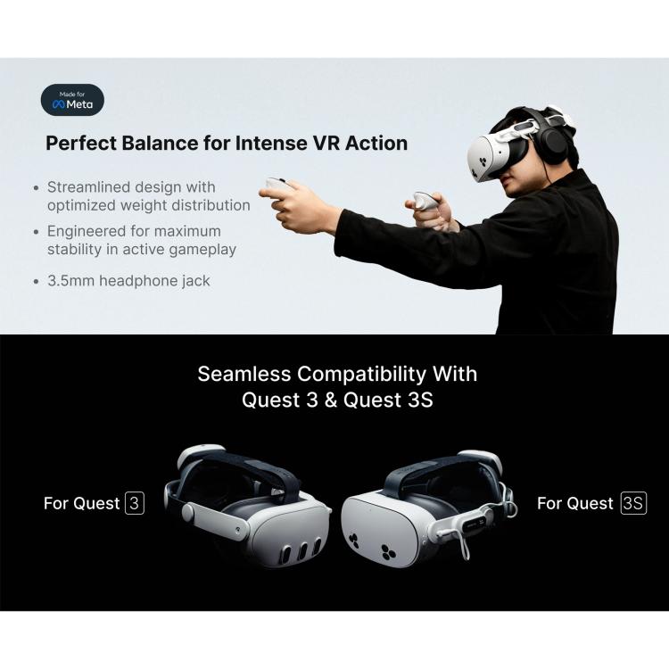 BOBOVR E3 Pro para Meta Quest 3S / 3 VR, correa para la cabeza con batería B100., E3 Pro