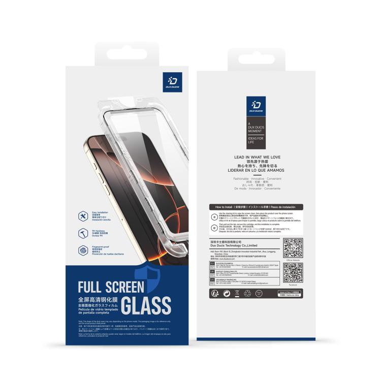 Protector de pantalla de vidrio templado DUX DUCIS Roga Series 2.5D HD totalmente transparente con caja de fácil colocación y eliminación de polvo., For iPhone 17e / 16e, For iPhone 17 Pro Max, For iPhone 17 Pro, For iPhone 17, For iPhone Air          ...