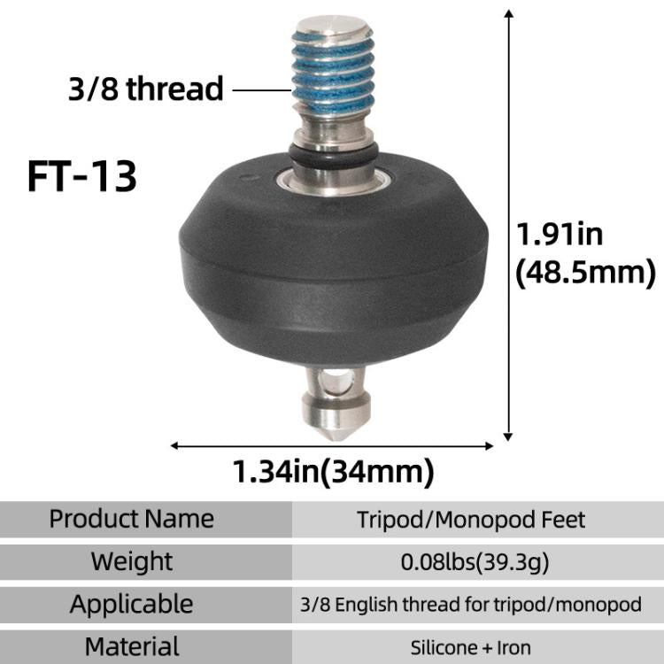 Almohadillas antideslizantes de goma para trípode BEXIN FT-13 de 3/8", FT-13