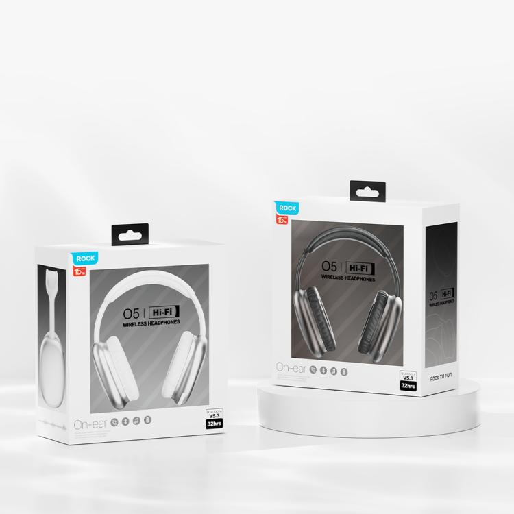 Auriculares inalámbricos Bluetooth 5.3 ROCK O5 con diadema, O5 (Silver), O5 (Grey)