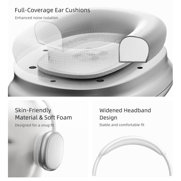Auriculares inalámbricos Bluetooth 5.3 ROCK O5 con diadema, O5 (Silver), O5 (Grey)