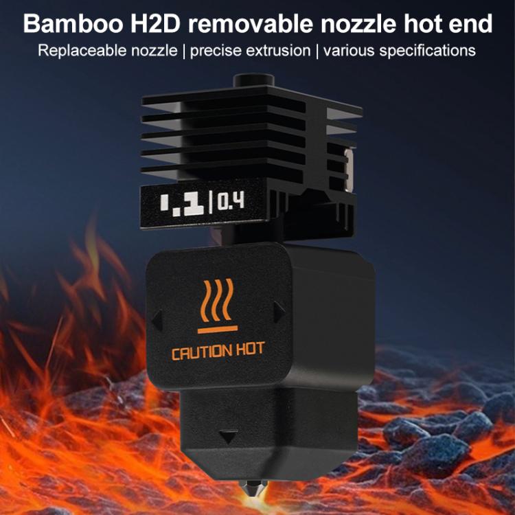 Extremo caliente con boquilla extraíble para impresora 3D Bambu Lab H2D, 0.2mm Stainless Steel, 0.4mm Hardened Steel, 0.6mm Hardened Steel, 0.8mm Hardened Steel