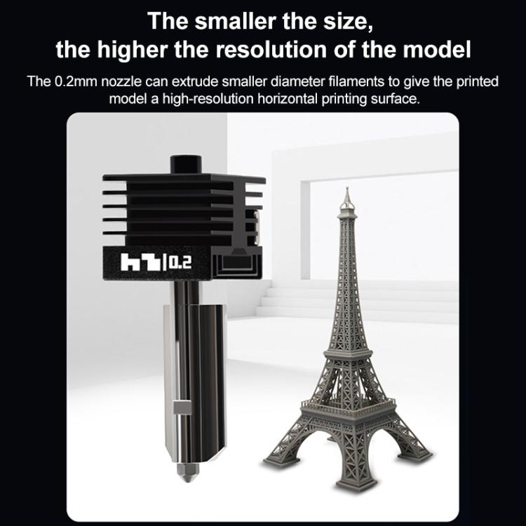 Extremo caliente con boquilla extraíble para impresora 3D Bambu Lab H2D, 0.2mm Stainless Steel, 0.4mm Hardened Steel, 0.6mm Hardened Steel, 0.8mm Hardened Steel