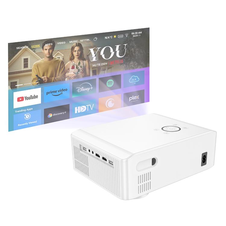 Proyector inteligente con enfoque eléctrico hoco DT3 1920x1080P 370ANSI, versión Android, EU Plug, US Plug